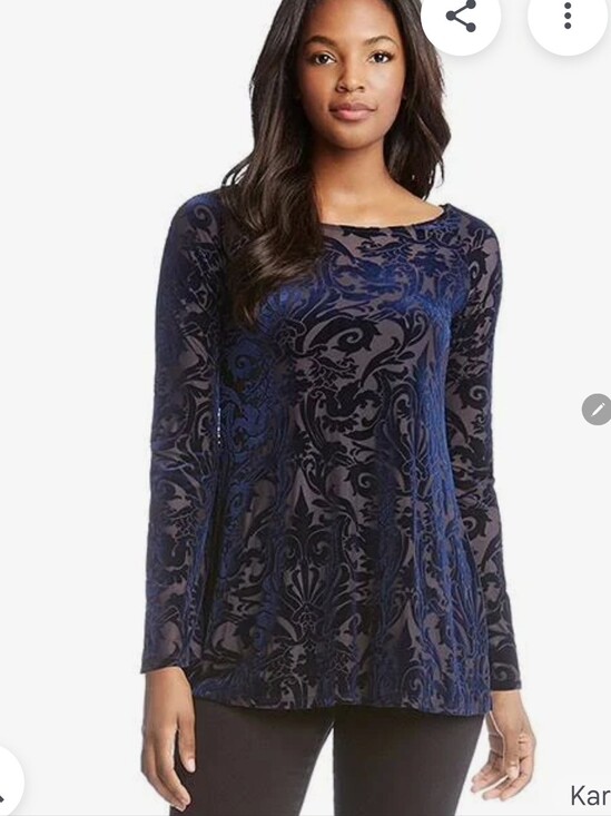Karen Kane Tops - Karen Kane Navy and Black Long Sleeve Top